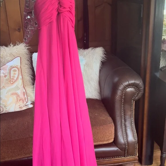 Blondie Nites strapless Pink flowy Gown - Picture 4 of 15